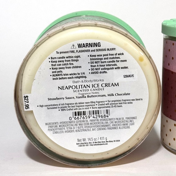 NEAPOLITAN ICE CREAM 3-Wick Candle - Picture 3 of 3